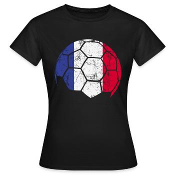 France Soccer Ball Fußball - Frauen T-Shirt - Schwarz - Vorne - AI Model Female 172 dark (172cm)