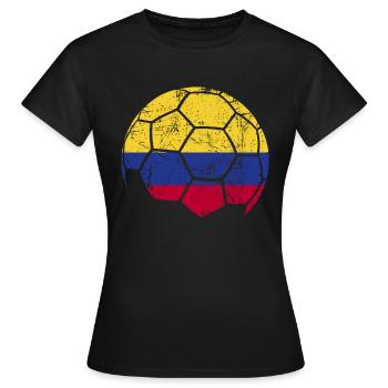 Colombia Soccer Ball Fußball - Frauen T-Shirt - Schwarz - Vorne - AI Model Female 172 dark (172cm)