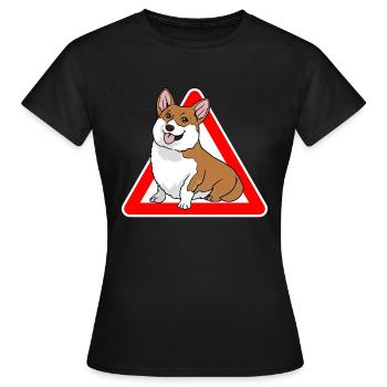 Welsh Corgi Pembroke Cardigan Dog - Women's T-Shirt - black - Front - AI Model Female 172 dark (172cm)