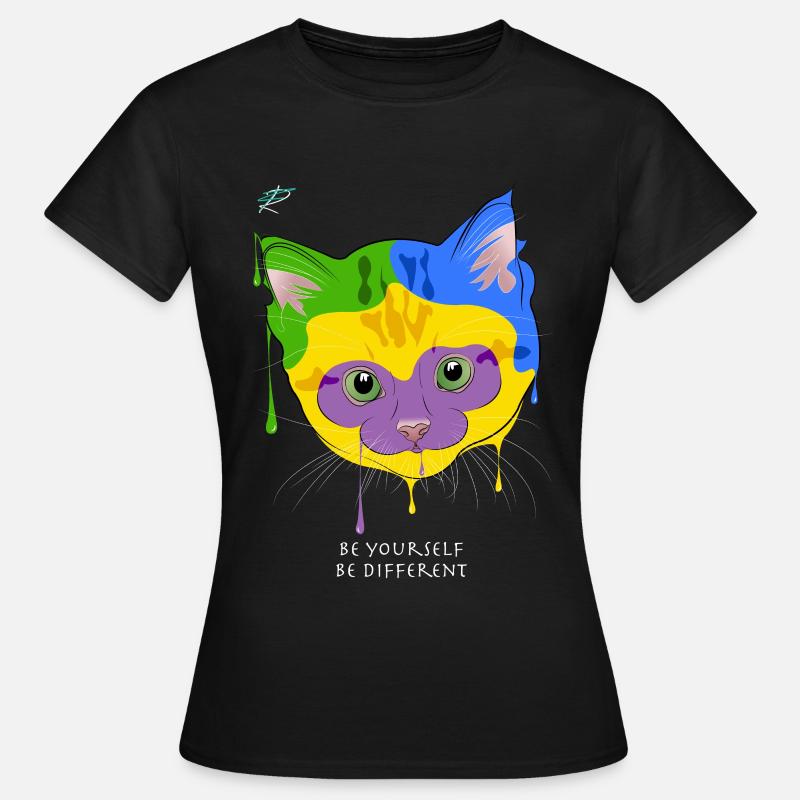 Katze - Sei du selbst, sei anders - Katze - Frauen T-Shirt - Schwarz