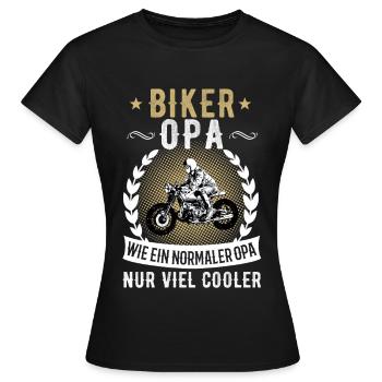Biker Opa Motorrad - Frauen T-Shirt - Schwarz - Vorne - AI Model Female 172 dark (172cm)