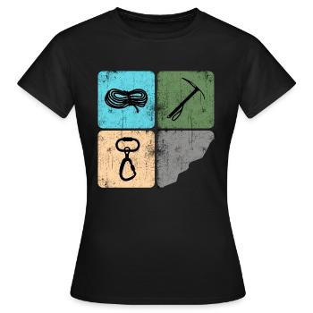 Klettern Bergsteiger Bergfex Eispickel - Frauen T-Shirt - Schwarz - Vorne - AI Model Female 172 dark (172cm)