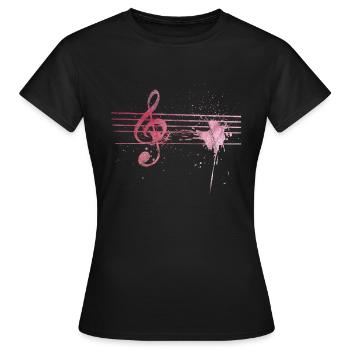 Music clef treble clef gift - Women's T-Shirt - black - Front - AI Model Female 172 dark (172cm)