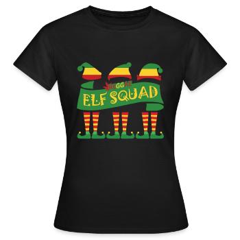 Reggae Elf Squad, Weihnachten, lustig, xmas, rasta - Frauen T-Shirt - Schwarz - Vorne - AI Model Female 172 dark (172cm)