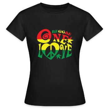 One Love Reggae - Frauen T-Shirt - Schwarz - Vorne - AI Model Female 172 dark (172cm)