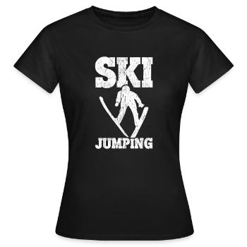 Saut à ski, saut à ski, sauteurs à ski - T-shirt Femme - noir - Devant - AI Model Female 172 dark (172cm)
