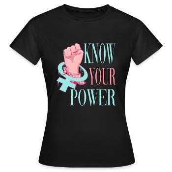 Connaissez votre pouvoir féministe - T-shirt Femme - noir - Devant - AI Model Female 172 dark (172cm)