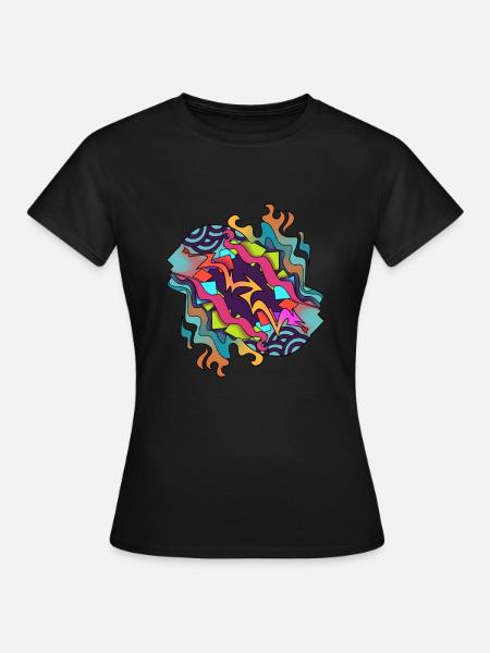 Streetart Abstrakt Kunst - Frauen T-Shirt - Schwarz