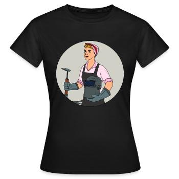 Welder outfit for welders - Women's T-Shirt - black - Front - AI Model Female 172 dark (172cm)