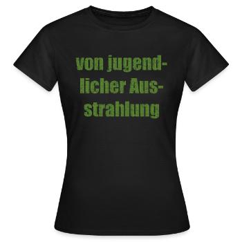 von jugendlicher Ausstrahlung - Frauen T-Shirt - Schwarz - Vorne - AI Model Female 172 dark (172cm)