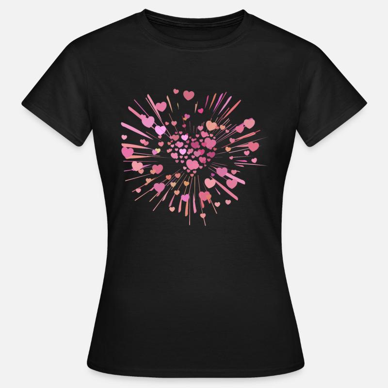 supernova2 pink hearts - Women's T-Shirt - black