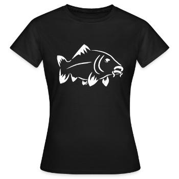 Logo poisson - carpe - T-shirt Femme - noir - Devant - AI Model Female 172 dark (172cm)