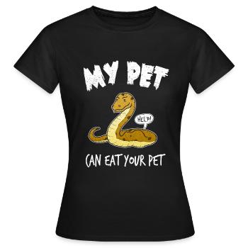 Cadeau drôle d'animal familier de python de serpent - T-shirt Femme - noir - Devant - AI Model Female 172 dark (172cm)