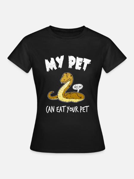 Schlange Python Haustier Lustig Geschenk - Frauen T-Shirt - Schwarz