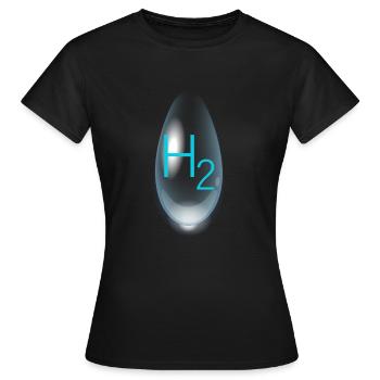 hydrogène H2 - T-shirt Femme - noir - Devant - AI Model Female 172 dark (172cm)