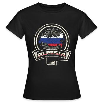 Russia - Women's T-Shirt - black - Front - AI Model Female 172 dark (172cm)