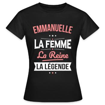 Emmanuelle - La Femme - La Reine - La Légende - T-shirt Femme - noir - Devant - AI Model Female 172 dark (172cm)