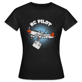 Pilote RC | Vol modèle | Maquettiste - T-shirt Femme - noir - Devant - AI Model Female 172 dark (172cm)