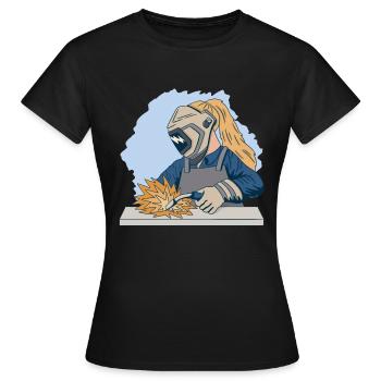 Welder outfit for welders - Women's T-Shirt - black - Front - AI Model Female 172 dark (172cm)