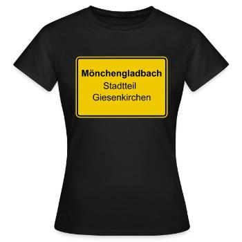 Moenchengladbach Stadtteil Giesenkirchen - Frauen T-Shirt - Schwarz - Vorne - AI Model Female 172 dark (172cm)