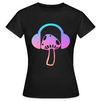 Psytrance Festival Geschenk - Frauen T-Shirt - Schwarz - Vorne - AI Model Female 172 dark (172cm)