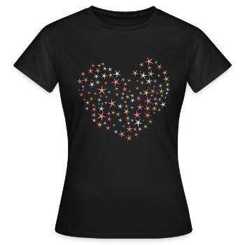Heart of stars - Women's T-Shirt - black - Front - AI Model Female 172 dark (172cm)