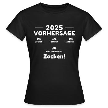 2025 Vorhersage - Frauen T-Shirt - Schwarz - Vorne - AI Model Female 172 dark (172cm)