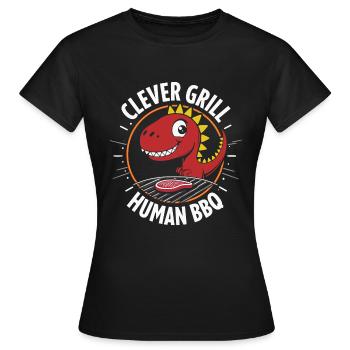 Clever Grill - Frauen T-Shirt - Schwarz - Vorne - AI Model Female 172 dark (172cm)