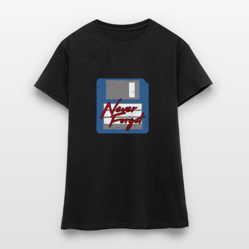 Never Forget Diskette Computer Memory PC Retro Women's T-Shirt