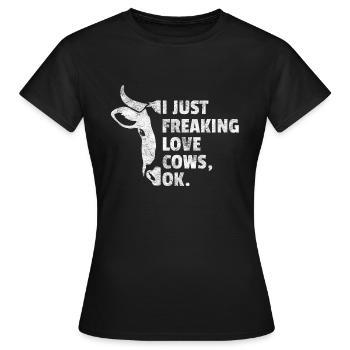 Cadeau Ranger Vegan Bauer Range agriculteur vache - T-shirt Femme - noir - Devant - AI Model Female 172 dark (172cm)