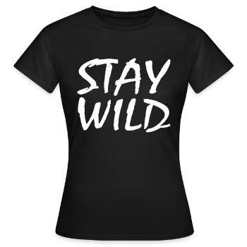 Rester sauvage - T-shirt Femme - noir - Devant - AI Model Female 172 dark (172cm)