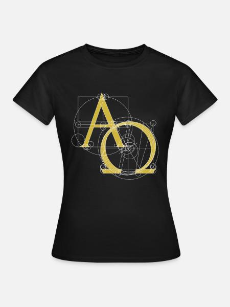 Alpha & Omega christliches Symbol - Frauen T-Shirt - Schwarz