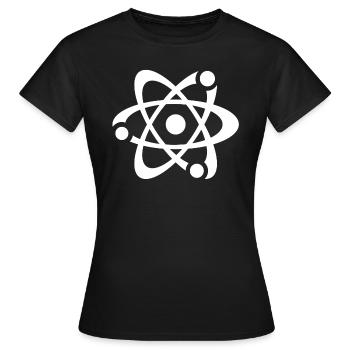 atom - Women's T-Shirt - black - Front - AI Model Female 172 dark (172cm)