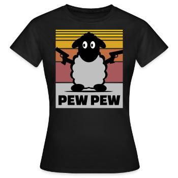 Pew Pew Mouton - T-shirt Femme - noir - Devant - AI Model Female 172 dark (172cm)