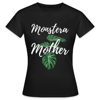 Monstera Pflanze und meine Mama - Frauen T-Shirt - Schwarz - Vorne - AI Model Female 172 dark (172cm)