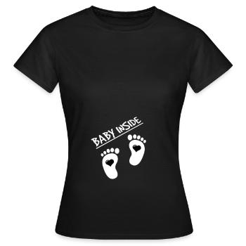 Schwangerschaft - Frauen T-Shirt - Schwarz - Vorne - AI Model Female 172 dark (172cm)