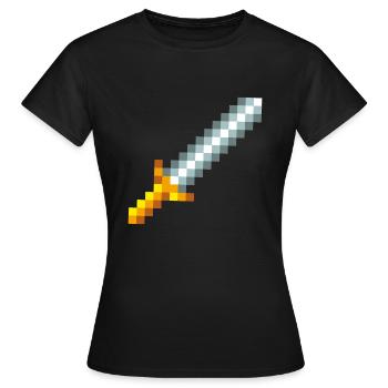 Retro 8-bit Pixel Schwert - Frauen T-Shirt - Schwarz - Vorne - AI Model Female 172 dark (172cm)