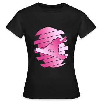 Snowboarding Snowboard Snowboarder Pink - Women's T-Shirt - black - Front - AI Model Female 172 dark (172cm)