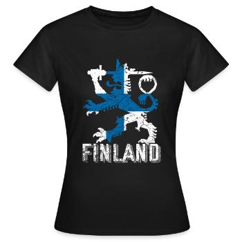 Finland - Women's T-Shirt - black - Front - AI Model Female 172 dark (172cm)