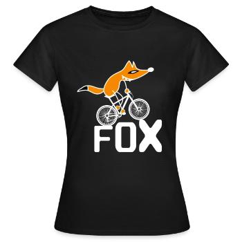 Clever Fox entraîne Bike Fox sur BMX - T-shirt Femme - noir - Devant - AI Model Female 172 dark (172cm)