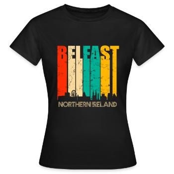 Belfast Nordirland - Frauen T-Shirt - Schwarz - Vorne - AI Model Female 172 dark (172cm)