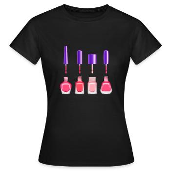 Vernis à ongles ongles manucure ongles design - T-shirt Femme - noir - Devant - AI Model Female 172 dark (172cm)