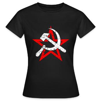 Hammer Sichel Sowjetunion Kommunismus - Frauen T-Shirt - Schwarz - Vorne - AI Model Female 172 dark (172cm)