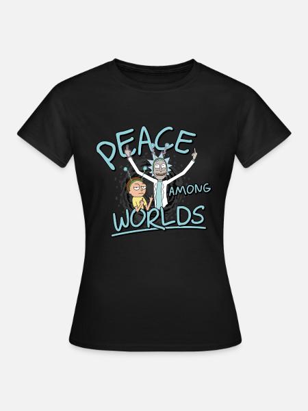 Rick & Morty Peace Among Worlds - T-shirt dam - svart