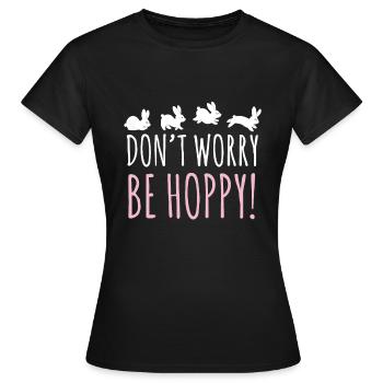 Ne vous inquiétez pas, lapin de Pâques - T-shirt Femme - noir - Devant - AI Model Female 172 dark (172cm)