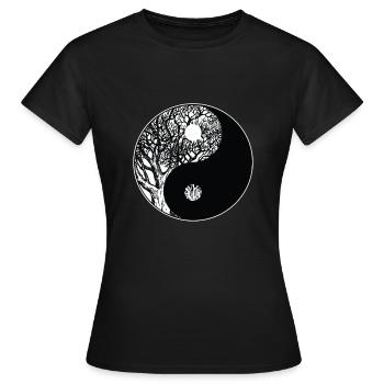 Ying Yang Méditation Relax Yoga Yogi - T-shirt Femme - noir - Devant - AI Model Female 172 dark (172cm)