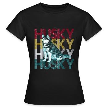 Husky - T-shirt Femme - noir - Devant - AI Model Female 172 dark (172cm)