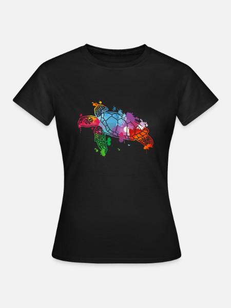 Watercolor turtle - Women's T-Shirt - black