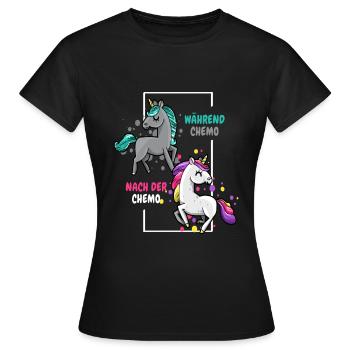 Alors que chimio Après chimio cancer - T-shirt Femme - noir - Devant - AI Model Female 172 dark (172cm)