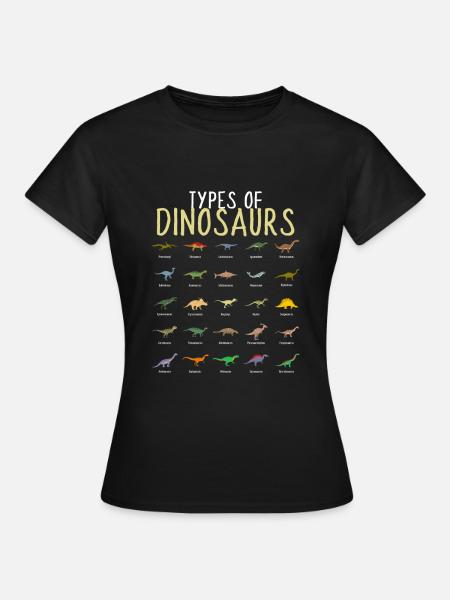 Types Of Dinosaurs Dino Kids Boys - Women's T-Shirt - black